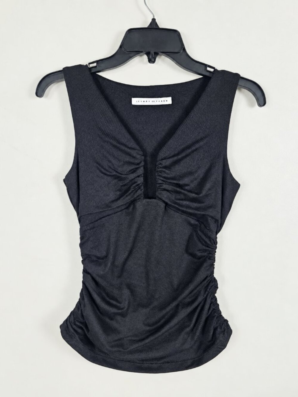 Susana Monaco Ruched Cutout Tank Top Black Small Bodycon NWOT